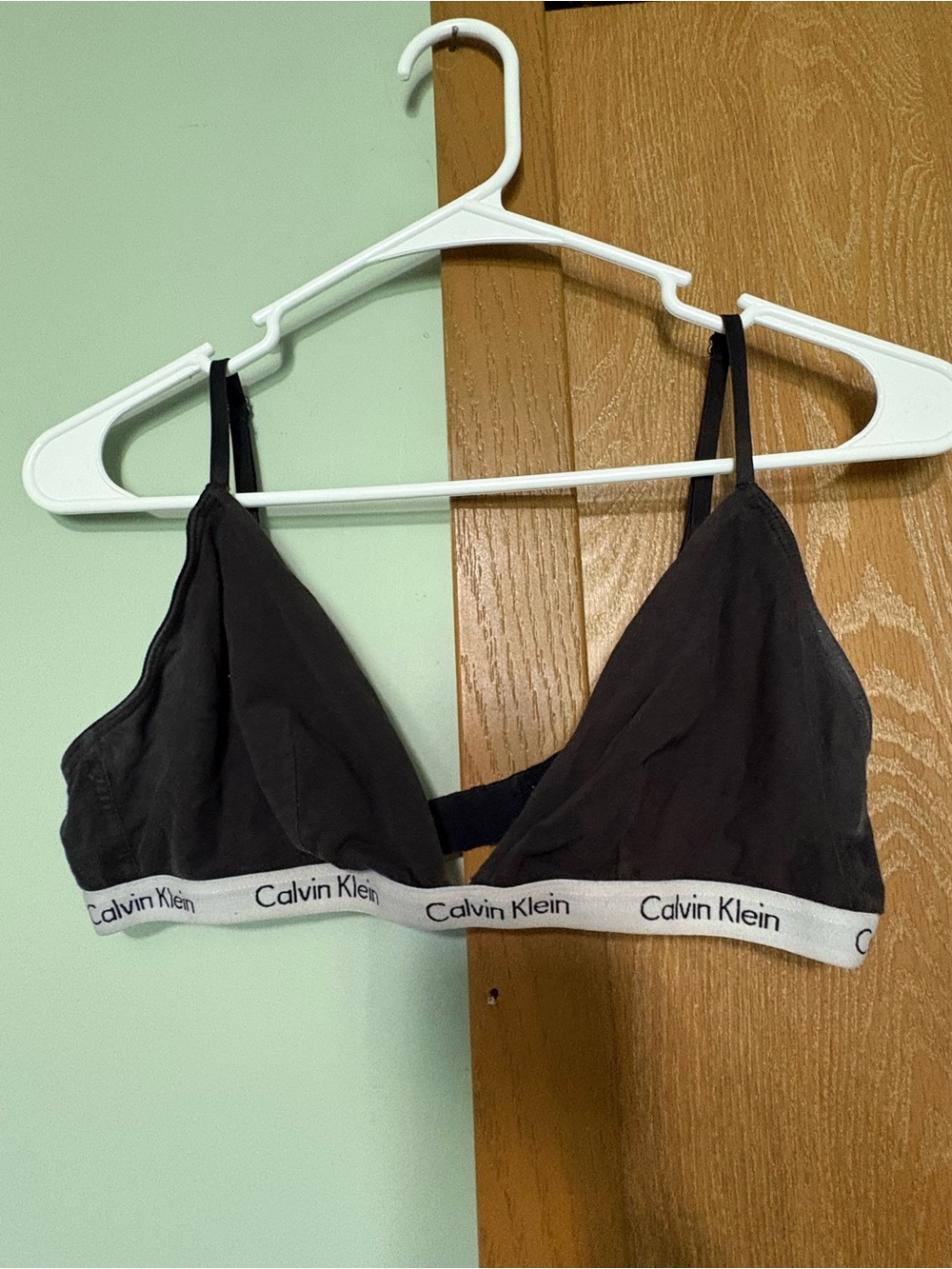 Calvin Klein Black Logo Elastic Triangle Bralette